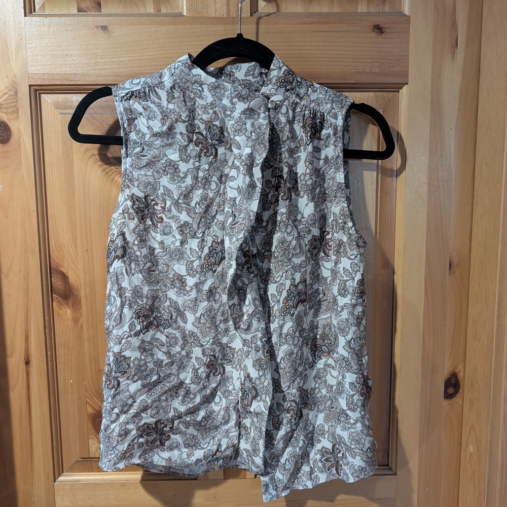 Frame Denim Floral Blouse - Brown and Cream